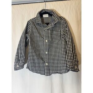 Crazy 8 Button Down‎ Plaid Shirt Boys Size 3T Long Sleeve Blue White Y8